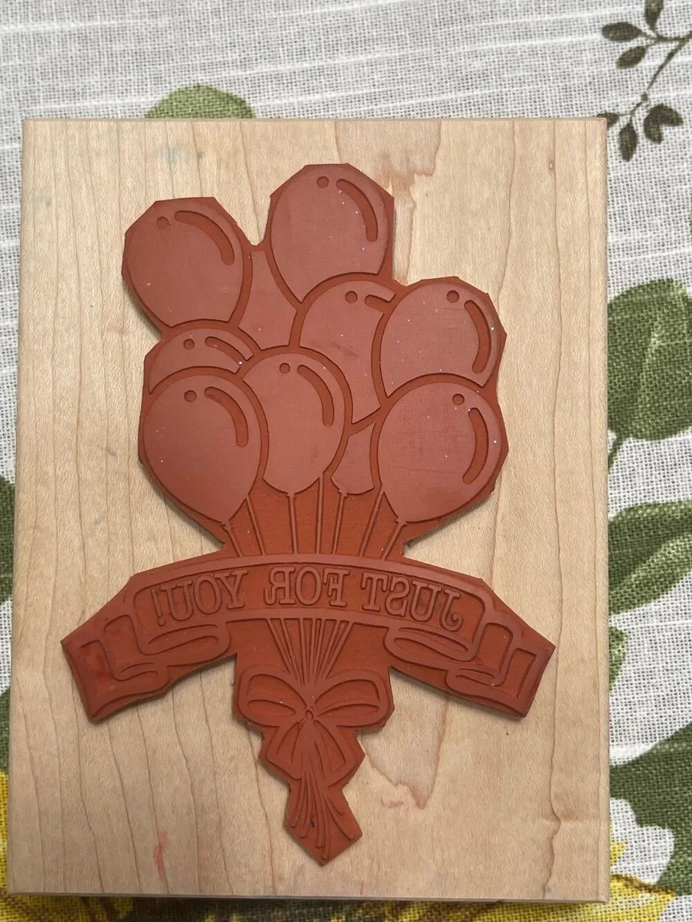 Just for You Balloon Birthday Rubber Stamp